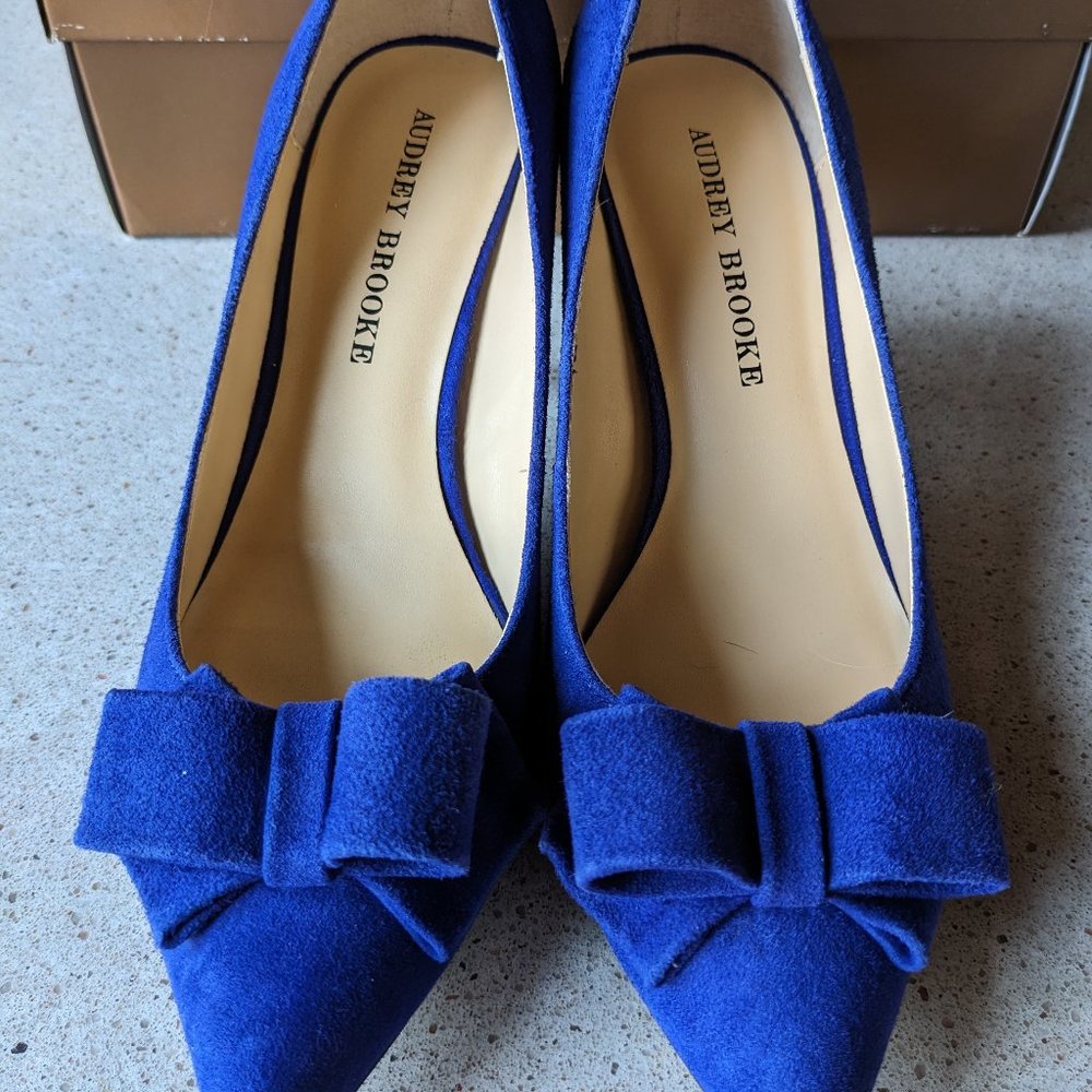 Audrey Brooke Blue Suede Heels size 7.5
